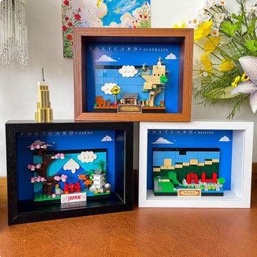 Display Frame For Premium Aluminum LEGO City Postcard - ICUANUTY