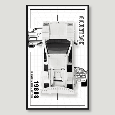 Display Wall Frame for Lego Creator Lamborghini Countach Quattrovalvole 5000 10337(50cm x 30cm) - ICUANUTY