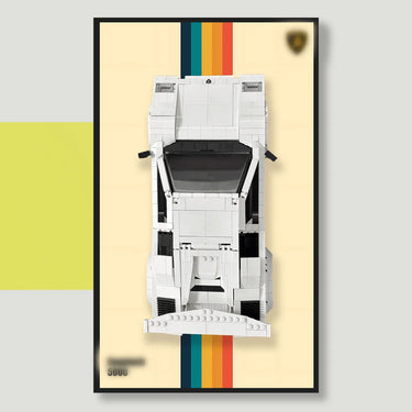Display Wall Frame for Lego Creator Lamborghini Countach Quattrovalvole 5000 10337(50cm x 30cm) - ICUANUTY