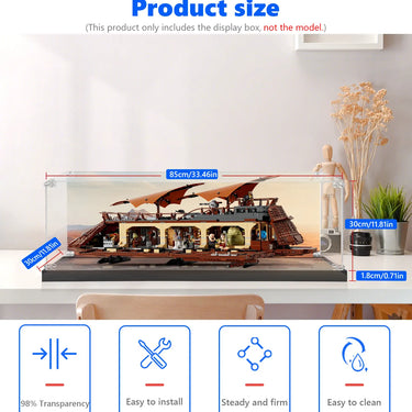 Display case for LEGO Star Wars Jabba's Sail Barge 75397 - ICUANUTY