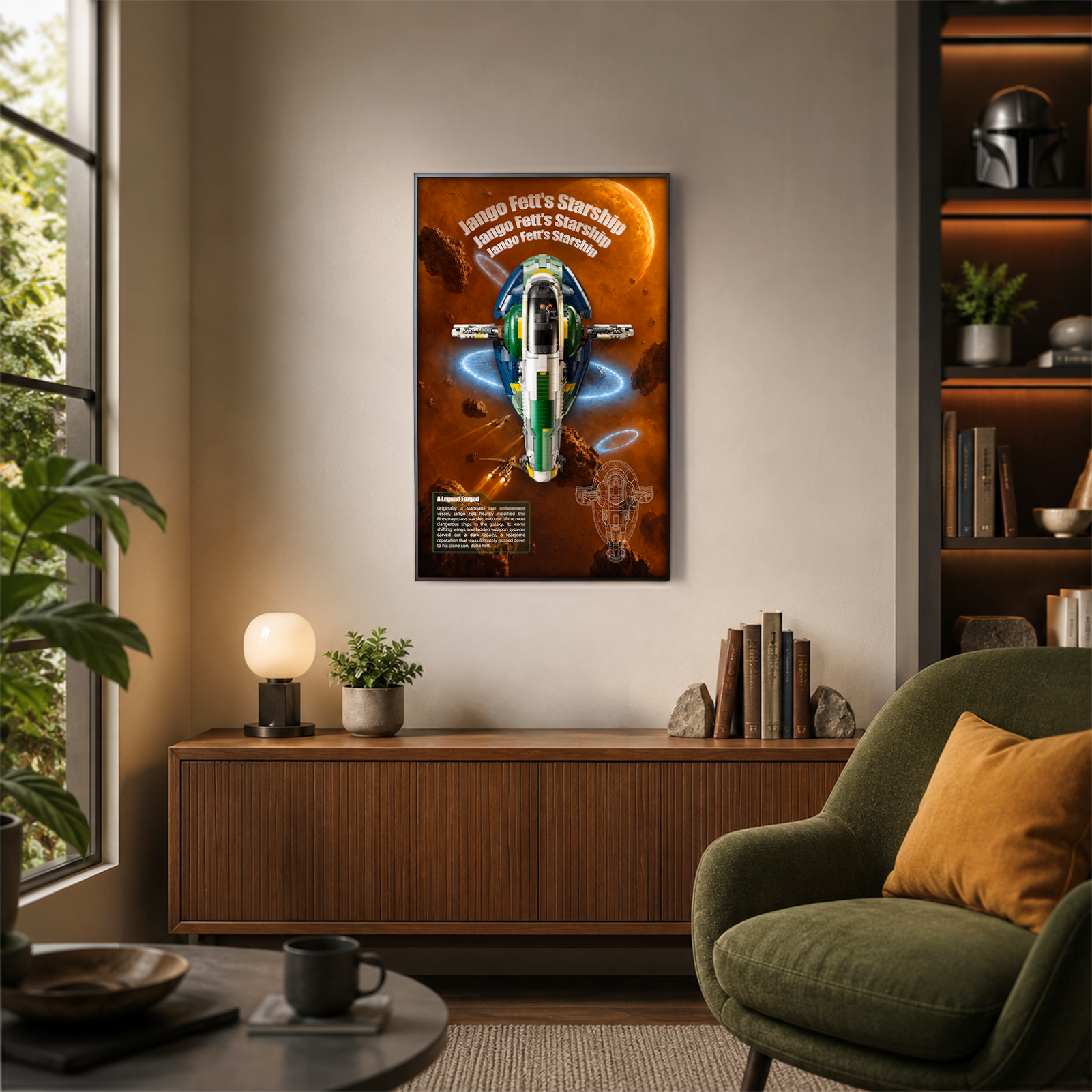 Wall Display Frame for LEGO Star Wars™ Jango Fett's Firespray-Class Starship 75409