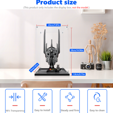 Premium Display Case Compatible with LEGO® Icons The Lord of the Rings: Sauron's Helmet 11373
