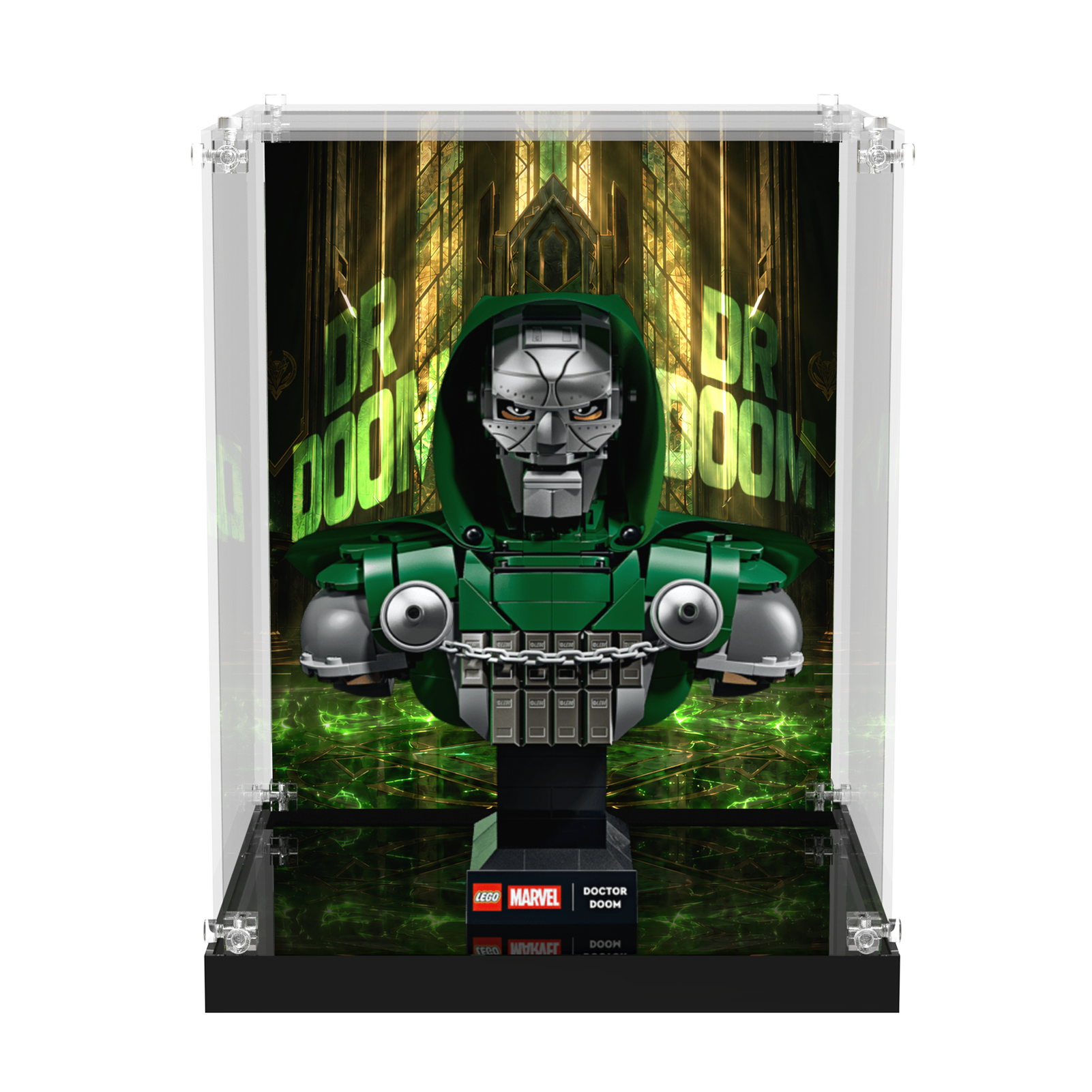 Acrylic Display Case for LEGO Marvel Doctor Doom Bust 76345