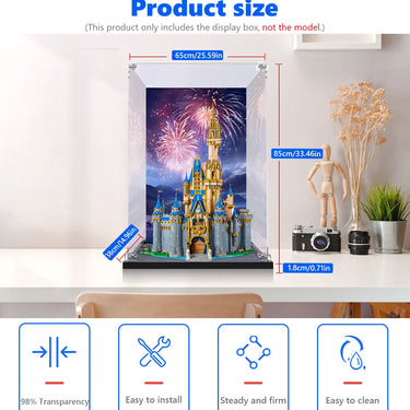 Display case for LEGO® Disney Mickey and Friends Disney Castle 43222 - ICUANUTY