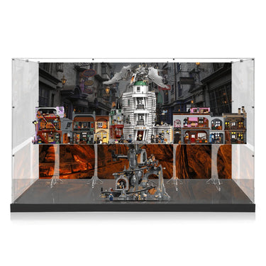 Display case for LEGO® Diagon Alley 75978 and Gringotts™ Wizarding Bank 76417 set - ICUANUTY
