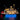Illuminated LEGO paddle steamer named Amelia with red paddle wheel and blue underwater lights