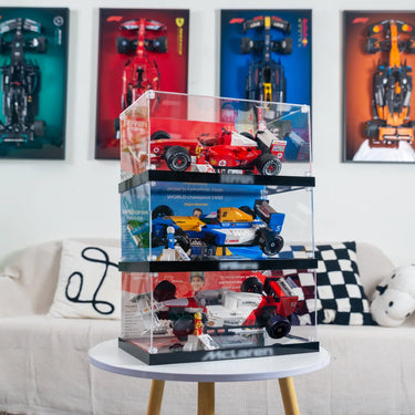 Displaykast voor LEGO® Icons F1 Legends Collection (McLaren MP4/4 10330, Williams FW14B 10353, Ferrari F2004 11375)