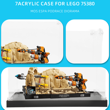 Display case for LEGO Mos Espa Podrace Diorama 75380 - ICUANUTY