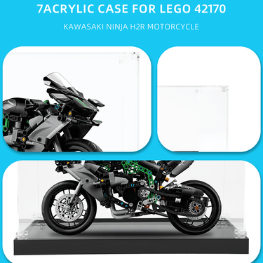 Display case for LEGO Kawasaki Ninja H2R Motorcycle 42170 - ICUANUTY