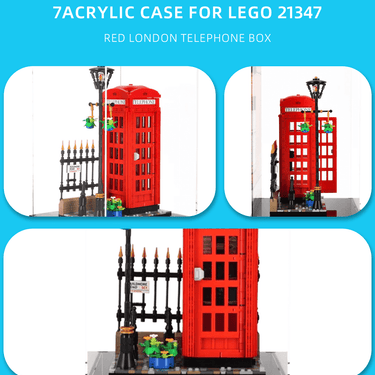 Display case for LEGO Creator Red London Telephone Box 21347 - ICUANUTY