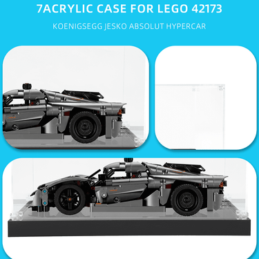 Display case for LEGO Koenigsegg Jesko Absolut Hypercar 42173 - ICUANUTY