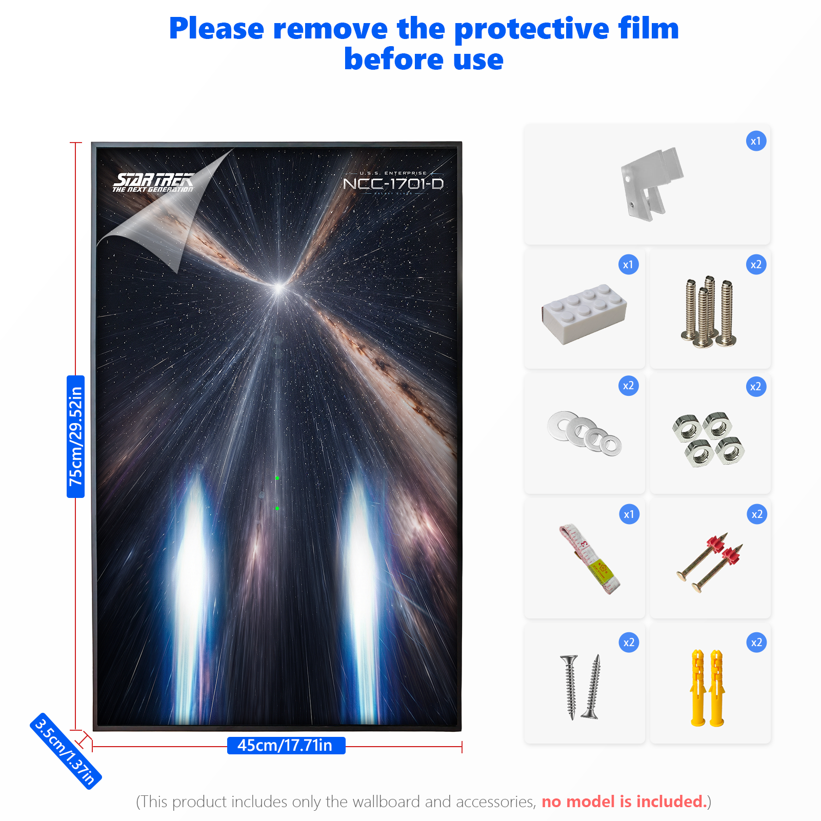 Wall Display Frame for LEGO LEGO® Icons Star Trek: U.S.S. Enterprise NCC-1701-D™ 10356