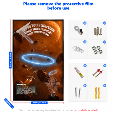 Wall Display Frame for LEGO Star Wars™ Jango Fett's Firespray-Class Starship 75409