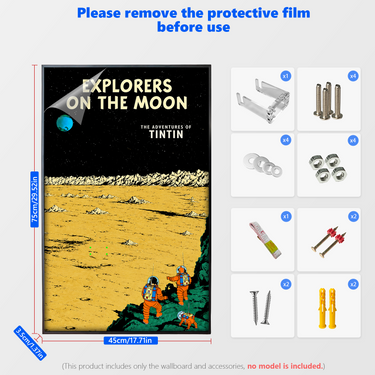 Wall Display Frame for LEGO Ideas Tintin® Moon Rocket 21367