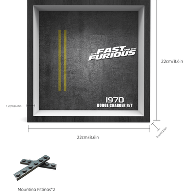 Display Car Frame for Lego Speed Champions 1970 Dodge Charger 76912 - ICUANUTY