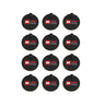 Set of 12 black round Formula 1 Collection plastic bases with red and white logos