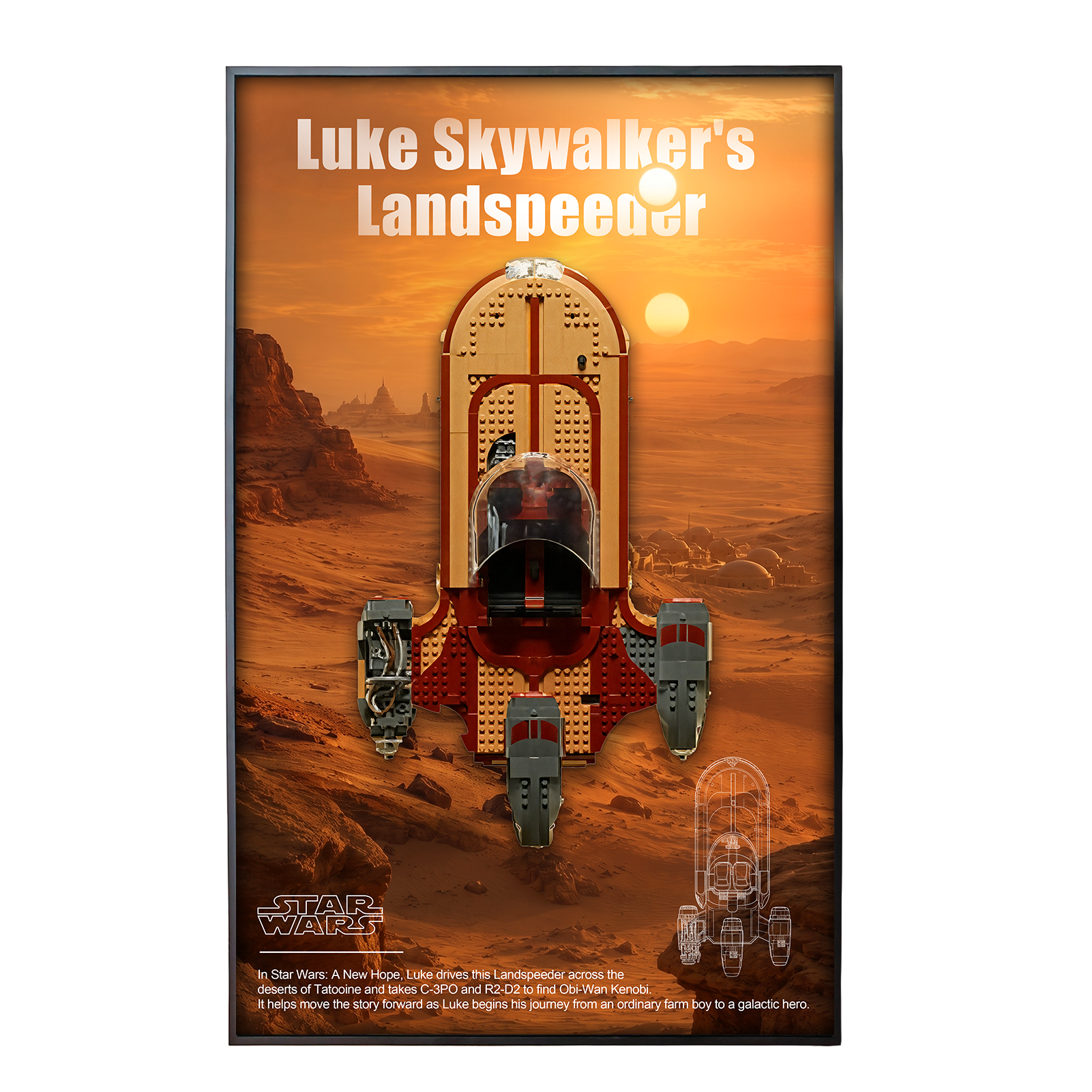 Wall Display Frame for LEGO Star Wars™ Luke Skywalker’s Landspeeder™ 75341