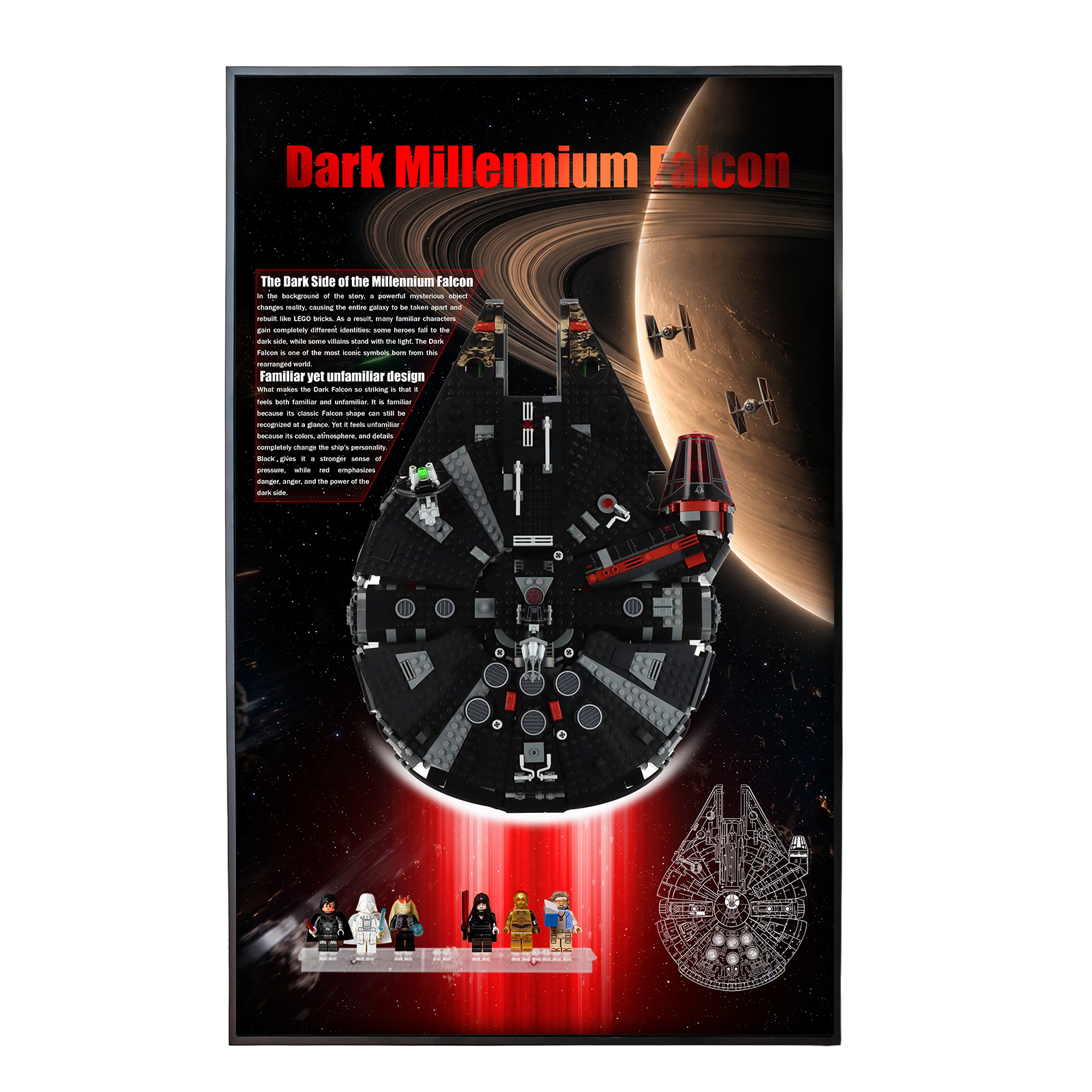 Wall Display Frame for LEGO Star Wars™ The Dark Falcon 75389