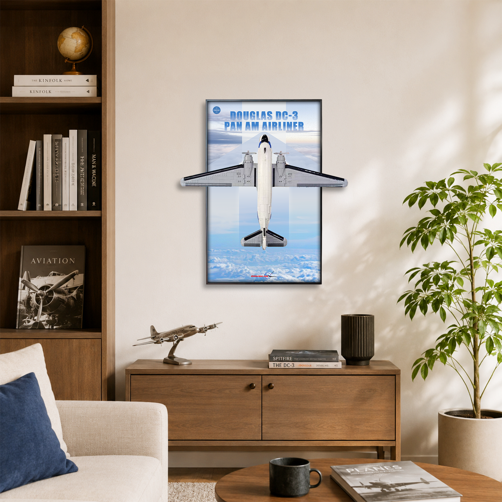 Wall Display Frame for LEGO LEGO® Icons Douglas™ DC-3™ PAN AM® Airliner 11378