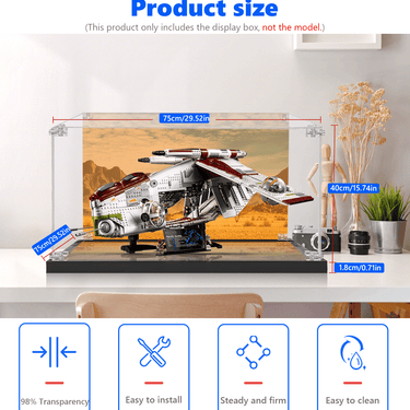 Display Case for Lego Star Wars Republic Gunship 75309 - ICUANUTY