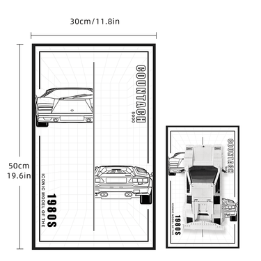 Display Wall Frame for Lego Creator Lamborghini Countach Quattrovalvole 5000 10337(50cm x 30cm) - ICUANUTY