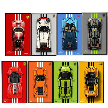 [3-ICONS Series] Wall Display Frame for LEGO Technic Super Cars - ICUANUTY
