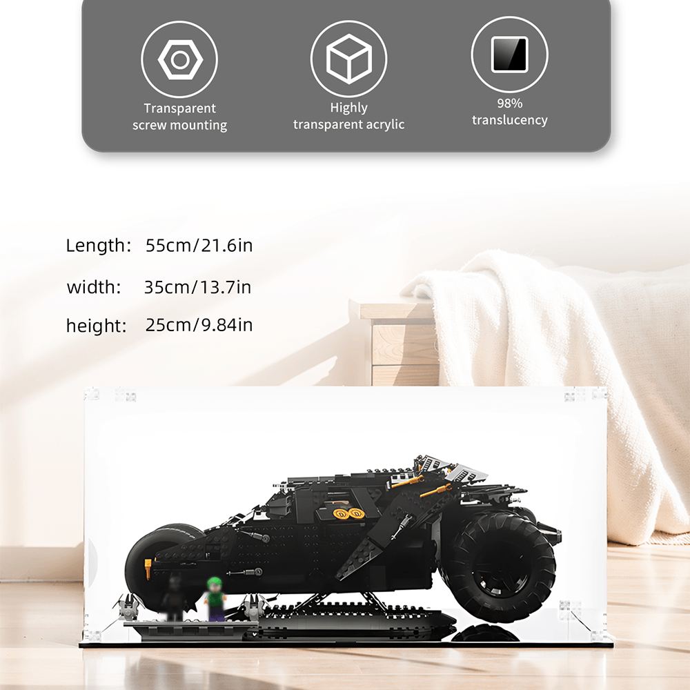 ICUANUTY Display Case for LEGO DC Batman Batmobile Tumbler 76240
