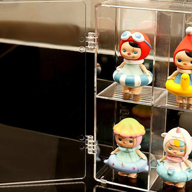 Display Case Cabinet for Minifigure Doll Toy - ICUANUTY