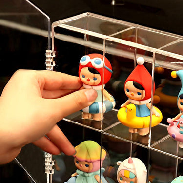 Display Case Cabinet for Minifigure Doll Toy - ICUANUTY